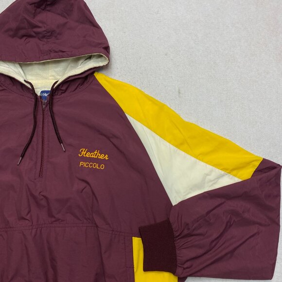 VINTAGE Kutztown University Jacket Mens XL Red Yellow Track Lined Pullover 90s - Picture 2 of 12